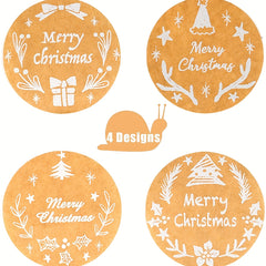 500pcs 25MM Merry Christmas Self-adhesive Label Roll