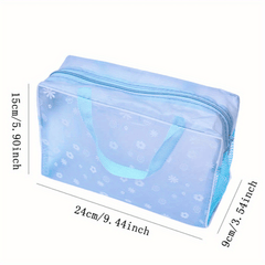 Flower Print Makeup Bag Waterproof Wash Bag Double Handle