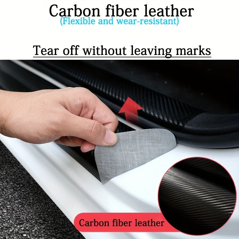 Carbon Fiber Pattern Car Threshold Strip Door Pedal Protection