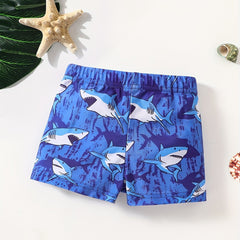 Boys Cartoon Shark Swimming Trunks Beach Vacation Kids Summer Clothes