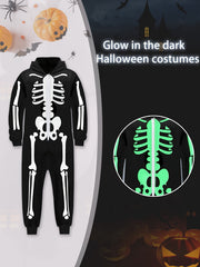 Skeleton Bodysuit Hoodie Bone Skull Jumpsuit Punk Goth Suit