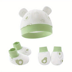 Cute Cartoon Ears Hat Mittens & Socks Set for Baby