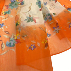 Floral Print Silk Shawl Scarf Wrap Head Wrap Gift For Mom