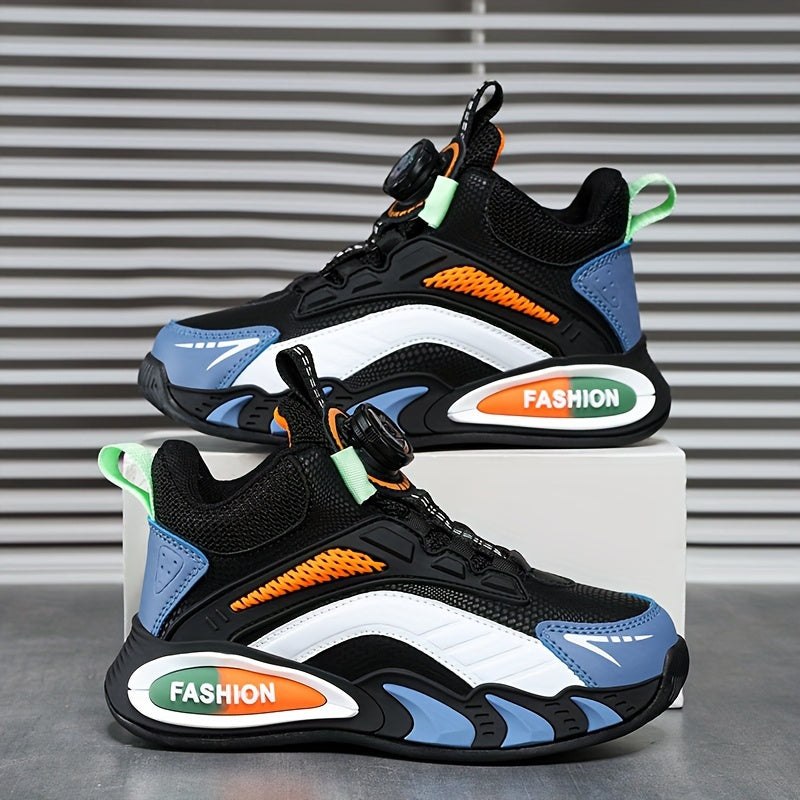 Unisex Kid's Basketball Shoes Rotating Buckle Sneakers