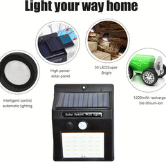 Solar Powered Motion Lights 30 LED Waterproof Solar Outdoor Lights
