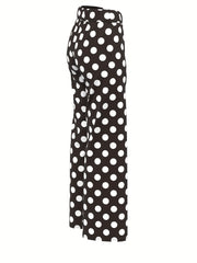 Polka Dot Wide Leg Jogger Pants Women's Activewear