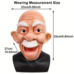 Funny Open Mouth Bald Man Party Mask Wrinkled Male Costume for Halloween