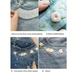 2pcs Embroidery Starter Kit Water Soluble Paste Pattern DIY Material