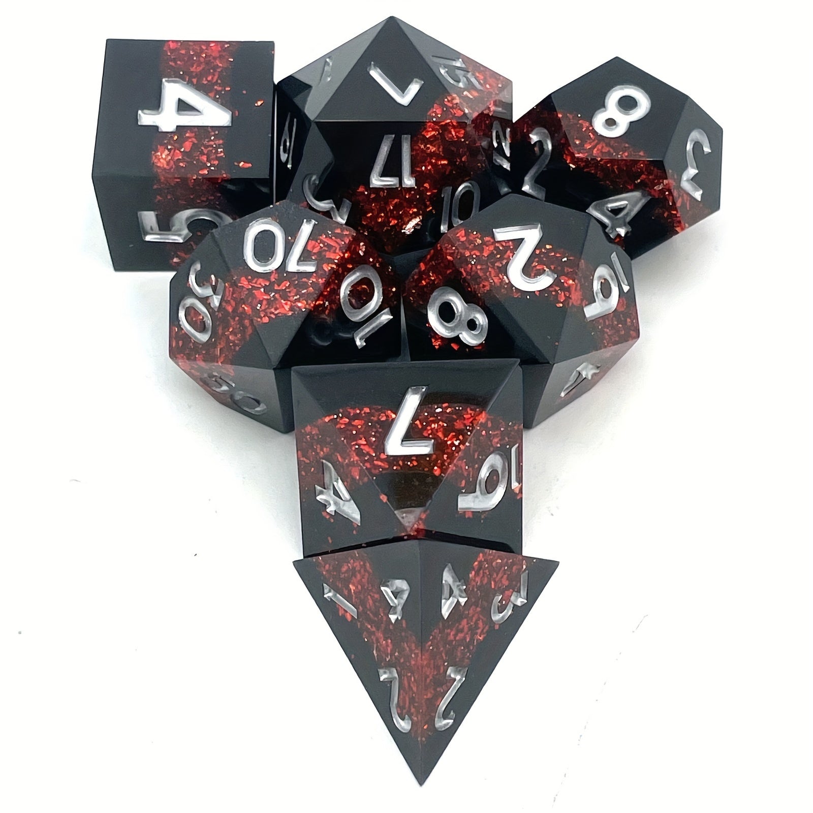 7pcs Resin Colorful Dice Game Accessories Sided Mini Dice Game Punishment