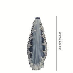 Lace Edge Bridal Veil With Comb Wedding Hair Accessories