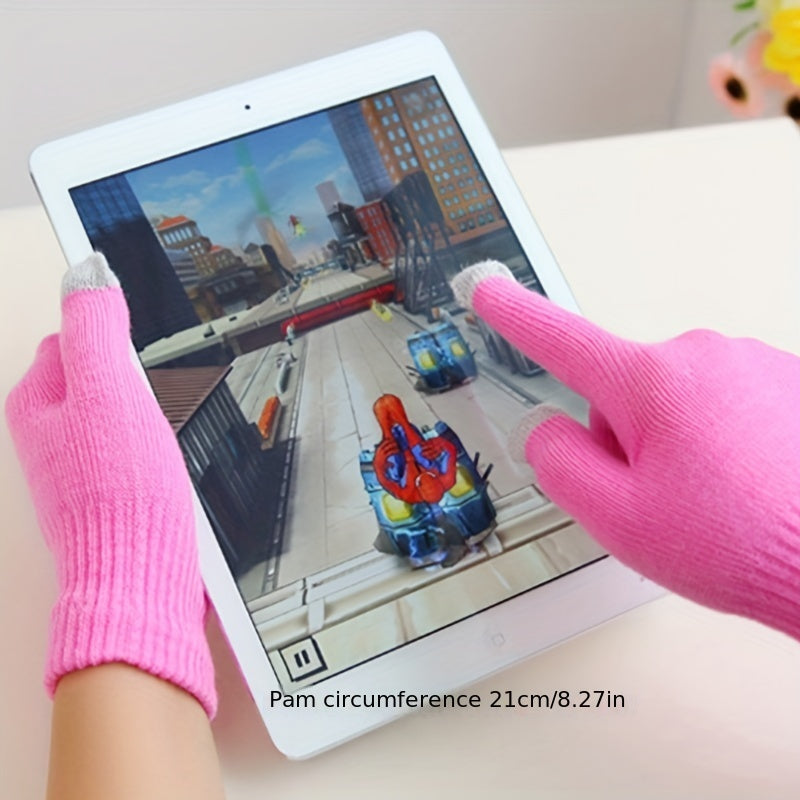 Men's Winter Plush Warm Touch Screen Knitted Gloves