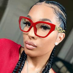 Y2K Vintage Cat Eye Glasses Frame Leopard Clear Lens Eyewear