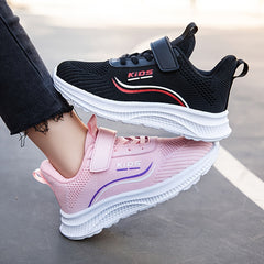 Girl's Hook And Loop Fastener Running Shoes Anti skid Sneakers