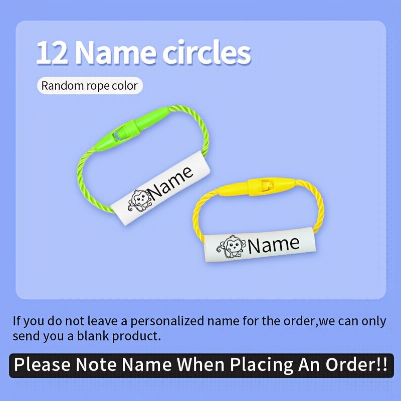 12pcs Custom Name Circle Buckle Reusable Lanyard School Bag Shoes