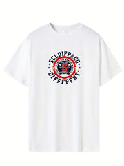 Retro Letter Print Men's Graphic T-Shirt for Summer