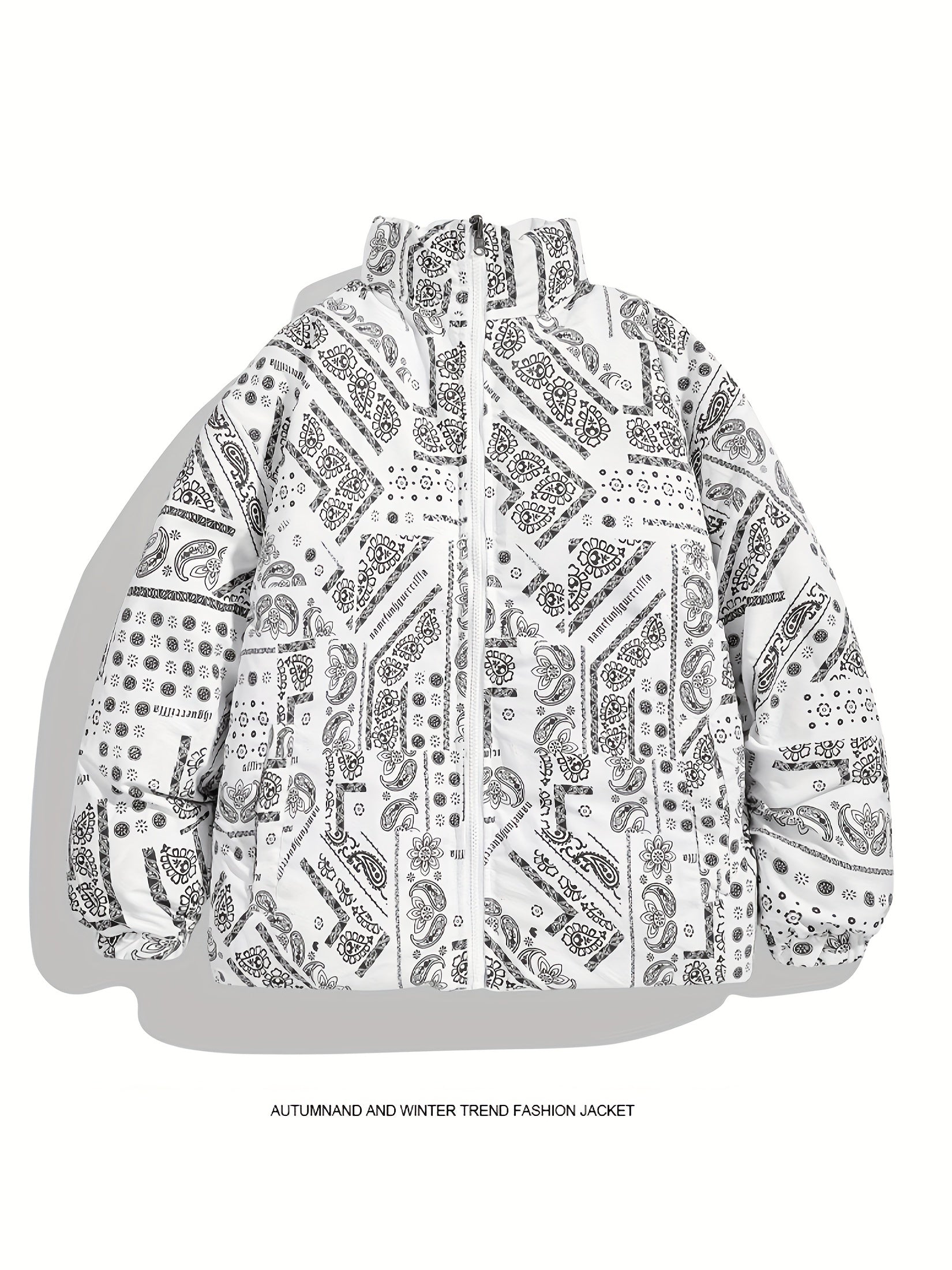 Men's Double Sided Paisley Pattern Coat for Winter