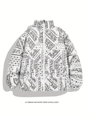 Men's Double Sided Paisley Pattern Coat for Winter