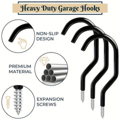 10PCS Garage Storage Hooks Bike Hooks Heavy Duty Ceiling Hoo