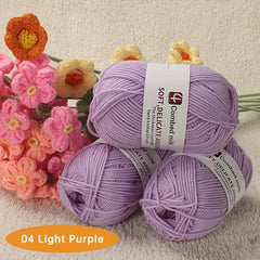 3pcs Hand Knitted DIY 4 strand Wool Yarn Soft Warm Yarn For Crocheting Hat