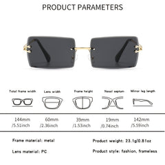 RZ1421 Frameless Square Cut Sunglasses