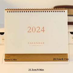Beige Paper Calendar Pink Font School Office Desktop Notepad Calendar