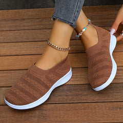 Women's Knit Mesh Walking Shoes Slip on Casual Sneakers