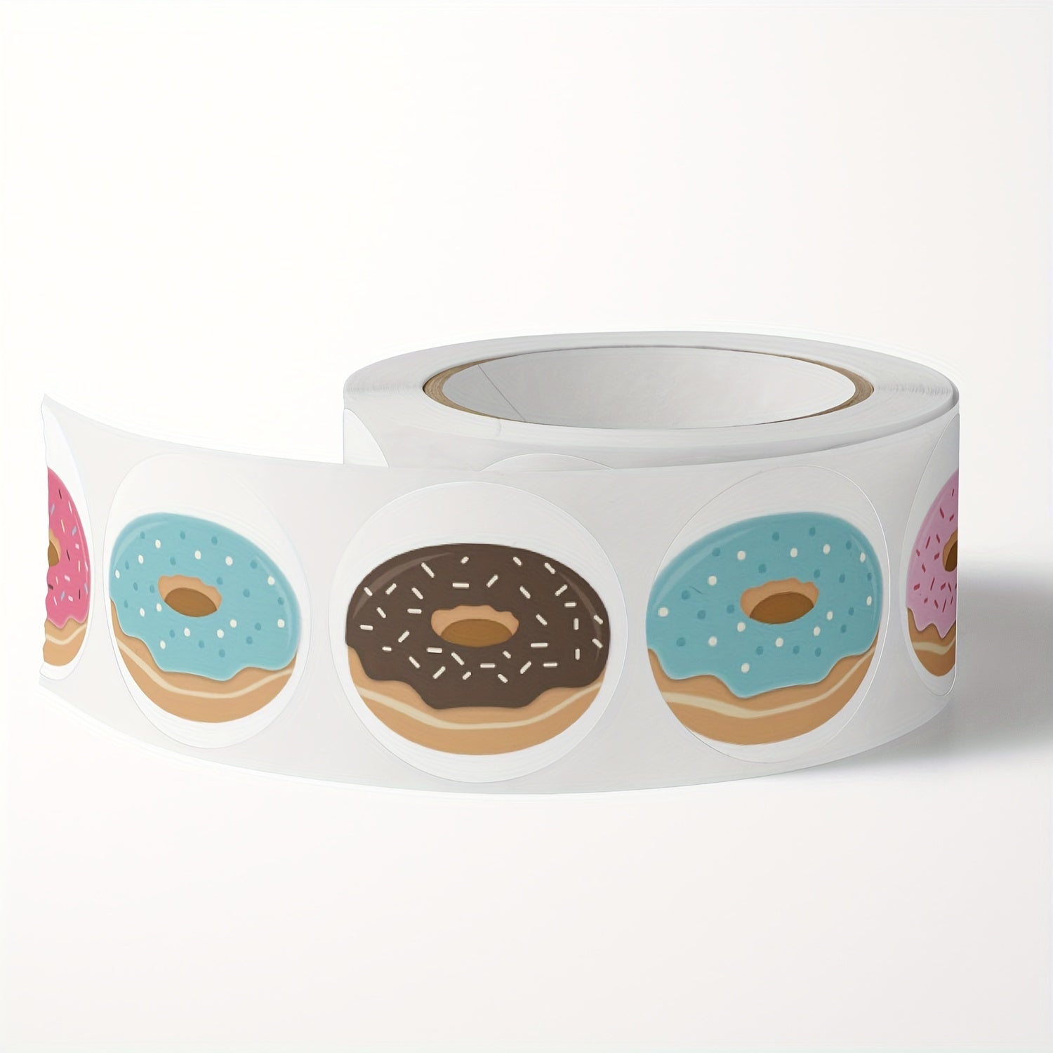 500pcs 2 1in Cartoon Donut Label Sticker 8 Styles Gift Wrapping Decoration