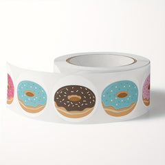 500pcs 2 1in Cartoon Donut Label Sticker 8 Styles Gift Wrapping Decoration