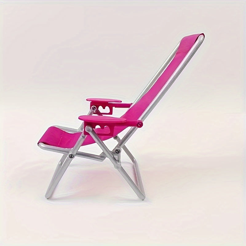 Miniature Beach Chair for 30cm Dolls, Foldable Dollhouse Furniture