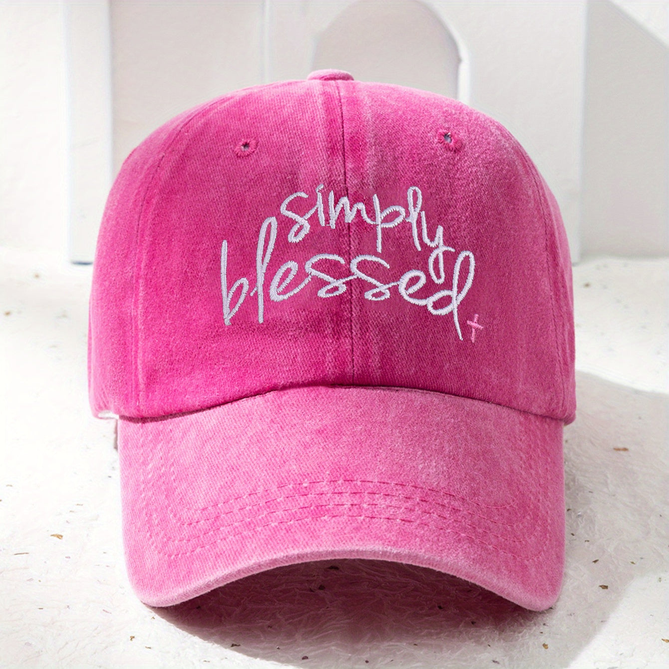 Blessed Embroidery Baseball Cap Distressed Dad Hat