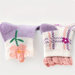 Girls Floral Ankle Socks for Kids - Breathable & Comfortable