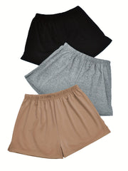 3 Pack Plus Size Pajama Bottoms Set Women's Plus Elastic Waist S