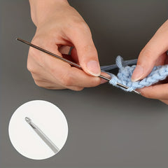 12pcs Metal Iron Crochet Hook Set Single Head Crochet Tool for Diy Knitting