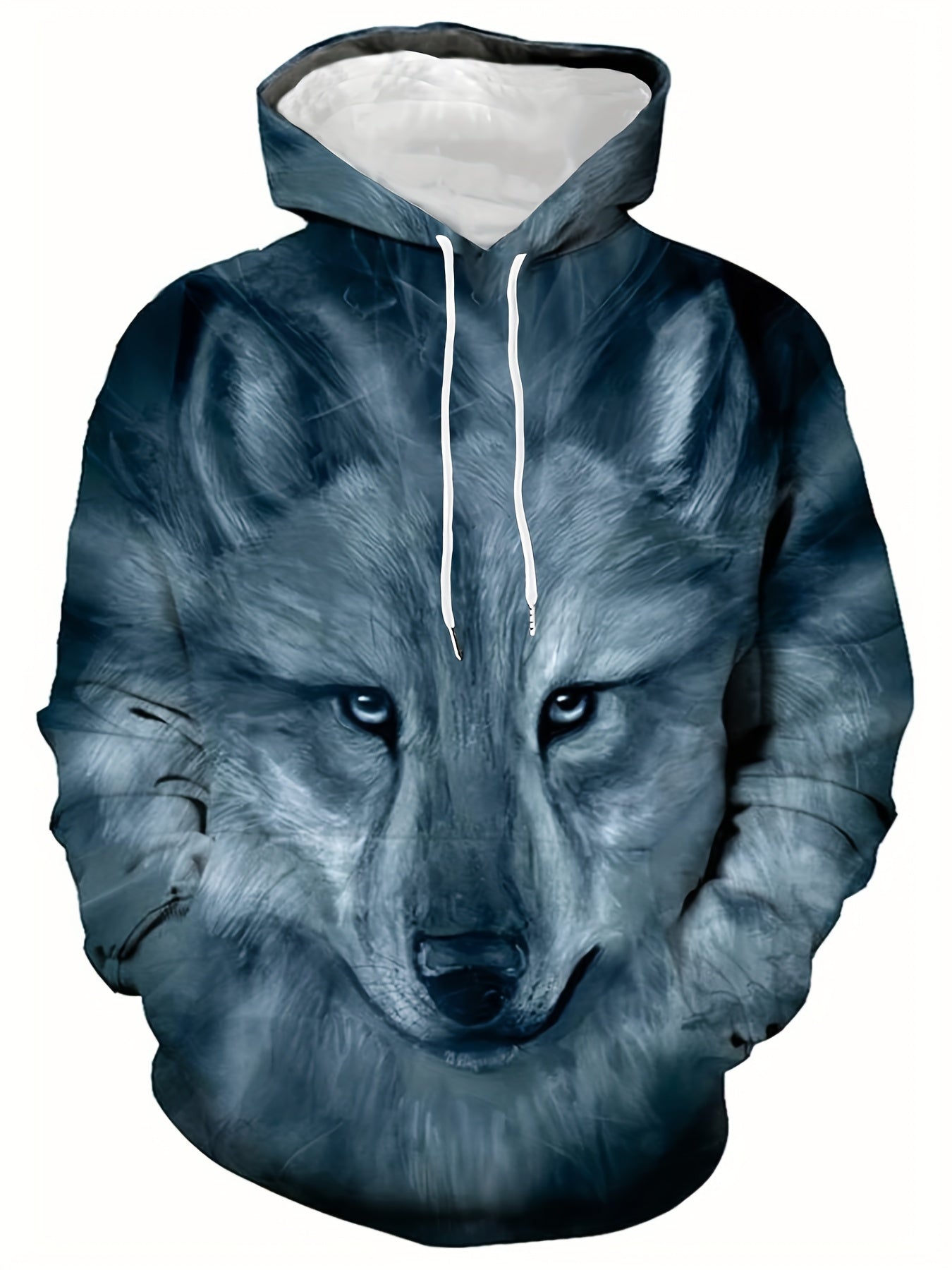3D Digital Cat Print Hoodies For Men Graphic Sweatshirt With Kangaroo Pocket