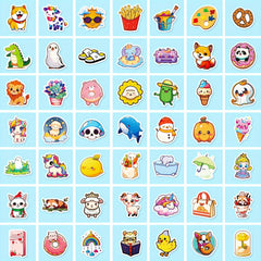 300pcs Small Fresh Stickers Mixed Cartoon Stickers for Water Bottle Phone