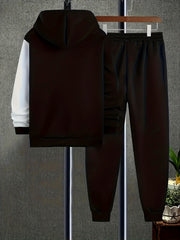 Men's Pocket Hoodie & Sports Trousers Set for Spring & Autumn