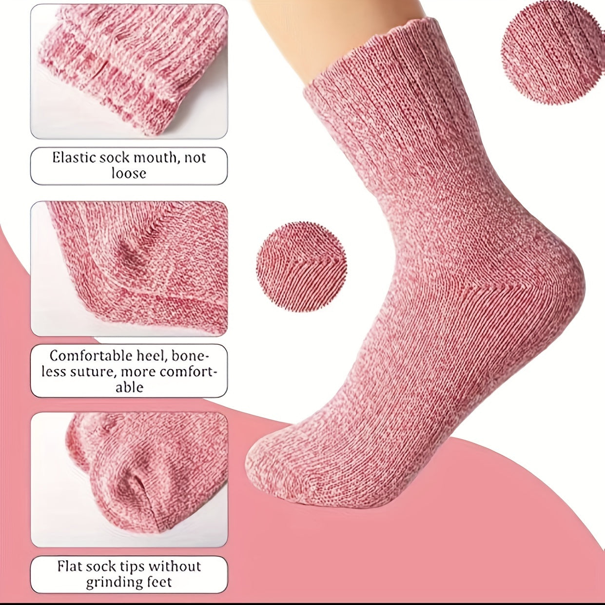 5 Pairs Cashmere Thick Warm Socks Men Women Christmas