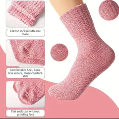 5 Pairs Cashmere Thick Warm Socks Men Women Christmas