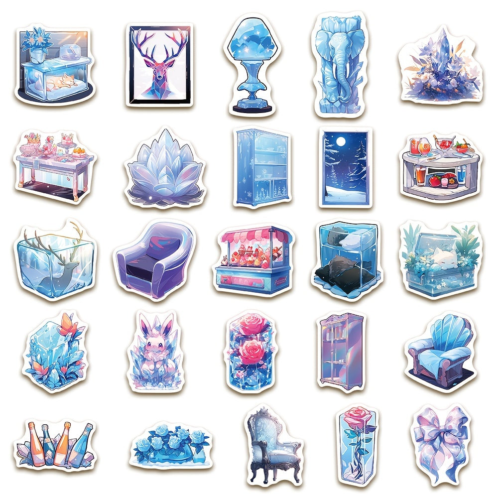 50pcs Ice and Snow World Phone Case Stickers Waterproof Decor