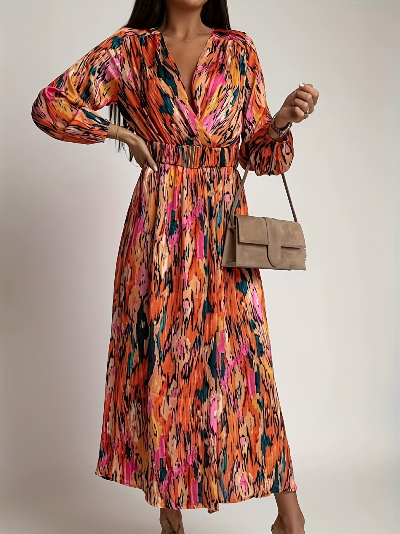 Boho Split Long Sleeve Dress