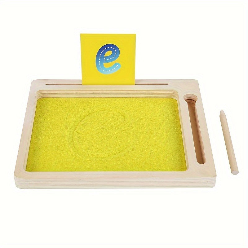 Colorful Alphabet & Number Sand Art Set Wooden Toy Ages 3