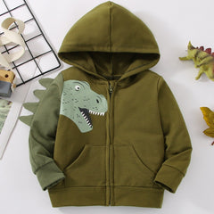 Dinosaur Print Long Sleeve Hoodie for Kids
