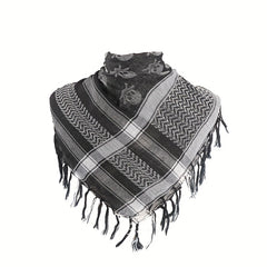 Camouflage Tassel Scarf Hip Hop Skull Jacquard Shawl