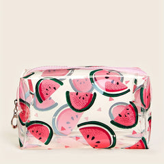 Watermelon Pattern Waterproof Makeup Bag Zipper Toiletry Bag For Women