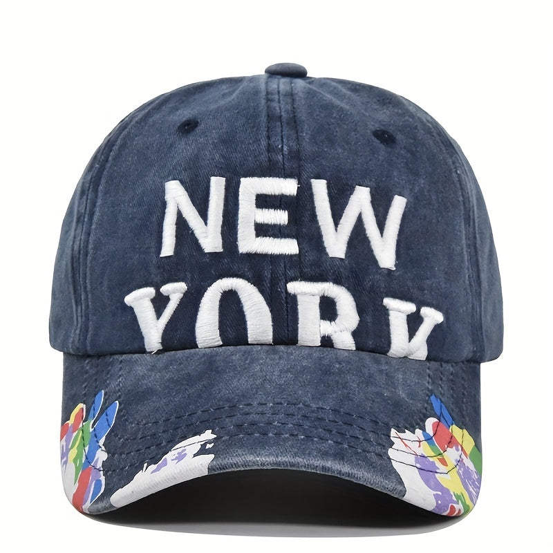 YORK Retro 3D Embroidered Baseball Cap Patch Duck Tongue Cap