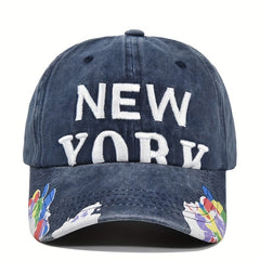 YORK Retro 3D Embroidered Baseball Cap Patch Duck Tongue Cap