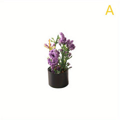 1/12 Dollhouse Purple Flower Potted Plant Bonsai Garden Decor Toy
