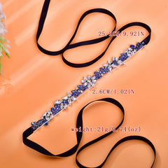 Sparkling Gemstone Ribbon Wedding Sash