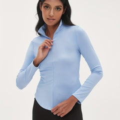 Women's Half Zipper Long Sleeve Yoga Coat Outdoor Fitness Sports