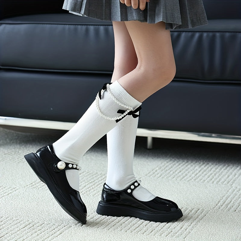 Girls Kids Pearl Textured Socks
